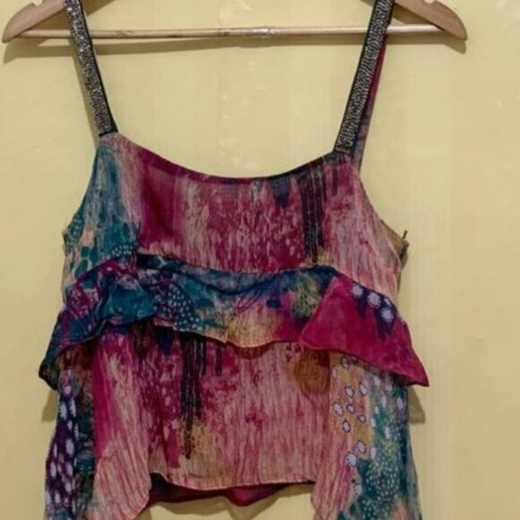 ZARA PRINTED RUFFLE TOP, SIZE S - Picture 4 of 4